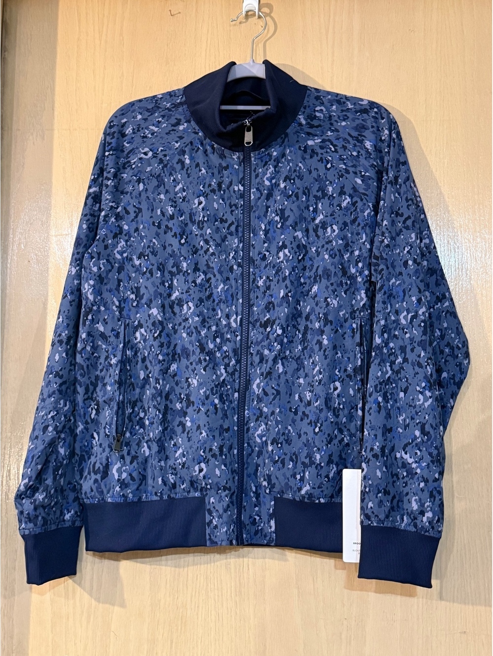 Athleta Brooklyn Bomber Jacket II Blue Captivate Chrome Camo Full Zip Track
